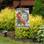 Briarwood Lane small printed garden flag with colorful geranium wreath, perfect for spring and summer porch display.