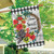 Briarwood Lane small printed house flag with colorful geranium wreath design for spring summer porch display.
