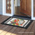 Briarwood Lane small printed Geranium Wreath Summer doormat on a colorful porch with a festive greeting.
