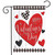 Briarwood Lane small checkered Valentine garden flag with red hearts and Happy Valentines Day text.