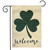 Briarwood Lane Welcome Shamrock St. Patty's Day Burlap Garden Flag with green plaid four-leaf clover.