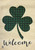 Briarwood Lane Welcome Shamrock St. Patty's Day garden flag with green plaid four-leaf clover design.