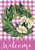 Pink Magnolia Wreath Spring Burlap Garden Flag