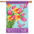 Pink Tulips Spring Welcome House Flag