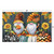 Briarwood Lane Fall Gnomes Humor Doormat with colorful gnomes, pumpkins, and sunflowers on wooden background.