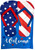Briarwood Lane patriotic flip flops house flag with red, white, and blue stars and stripes.
