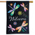 Colorful Dragonflies Spring Burlap House Flag