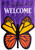 Sculpted Butterfly Welcome Applique Garden Flag