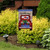 Briarwood Lane red truck burlap patriotic garden flag with blue and white checkered pattern.
