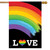 Rainbow Love Pride House Flag