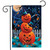 Briarwood Lane Halloween Pumpkin Stack Garden Flag with stacked pumpkins and witch hat decoration.