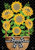 Primitive Sunflowers Autumn Garden Flag