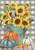 Briarwood Lane Sunflower Watering Can Fall Garden Flag with sunflowers, pumpkins on wooden surface.