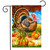 Briarwood Lane Turkey And Pumpkins Fall Garden Flag with colorful turkey and pumpkins design.