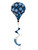 Checkered Snowflakes Winter Deluxe Hot Air Balloon Wind Twister