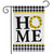 Briarwood Lane small printed garden flag with colorful sunflowers and 'HOME' on burlap background.