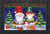 Briarwood Lane Christmas Gnomes Humor Doormat with festive gnomes and colorful Christmas trees and gifts.