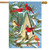 Snowfall Birdhouse Winter House Flag