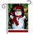 Briarwood Lane Red Checkered Snowman Winter Garden Flag, colorful holiday decoration for porch or yard display.