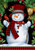 Red Checkered Snowman Winter Garden Flag