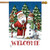 Briarwood Lane Christmas house flag with Santa and snowman, colorful holiday decoration for porch or yard.