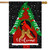 Winter Birdhouse Burlap House Flag