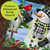Checkered Snowman Winter Decorative Pillow