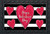 Briarwood Lane Striped Heart Doormat with red hearts on black and white stripes, Happy Valentine's Day.