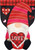 Love Gnome Burlap Sculpted House Flag