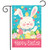 Briarwood Lane Easter Bunny And Chicks garden flag with colorful eggs, chicks, flowers, and bunny.