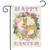Briarwood Lane Bunny Easter Wreath Garden Flag with pastel Easter eggs and bunny decoration.