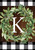 Wreath Monogram K Garden Flag