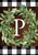 Wreath Monogram P Garden Flag