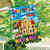 Briarwood Lane Grandkids Loved Here spring house flag, colorful decorative yard display for grandparents porch.