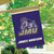Briarwood Lane official NCAA James Madison University flag, purple and gold bulldog logo decorative yard banner.