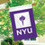 Briarwood Lane New York University NCAA House Flag, purple and white decorative yard banner display.