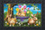 Spring Bunny Basket Floral Doormat