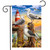 Briarwood Lane small printed garden flag with seagulls, lighthouse, and coastal scenery for spring summer porch display.