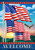 Briarwood Lane Waving American Flags Welcome Garden Flag with stars, stripes, and patriotic red, white, blue colors.