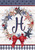 Briarwood Lane American Wreath Monogram H Garden Flag with red, white, and blue stars and stripes.