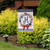 Briarwood Lane small American Wreath Monogram H garden flag with colorful, printed, decorative design.