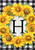 Sunflowers Monogram H Garden Flag