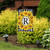 Briarwood Lane Sunflowers Monogram R Garden Flag, colorful floral display for spring and summer porch decor.