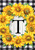 Sunflowers Monogram T Garden Flag