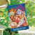 Briarwood Lane Seashell Welcome flag with colorful seashells and coral, perfect for spring summer porch decor.