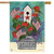 All American Birdhouse Floral House Flag