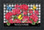 Briarwood Lane Checkered Geraniums Summer Doormat with colorful flowers, butterflies, and welcome message on black background.