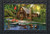 Briarwood Lane Lakeside Cabin Summer Doormat with colorful deer, ducks, and cabin scene outdoor decor.