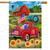Briarwood Lane Land Of The Free Summer House Flag with patriotic truck and sunflowers.