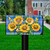Briarwood Lane blue plaid mailbox cover with bright yellow sunflowers and butterflies for summer porch decor.